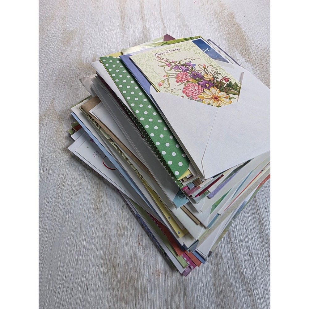 Vintage Greeting Card Lot Hallmark American Greetings Birthday Floral Boho 60pc+